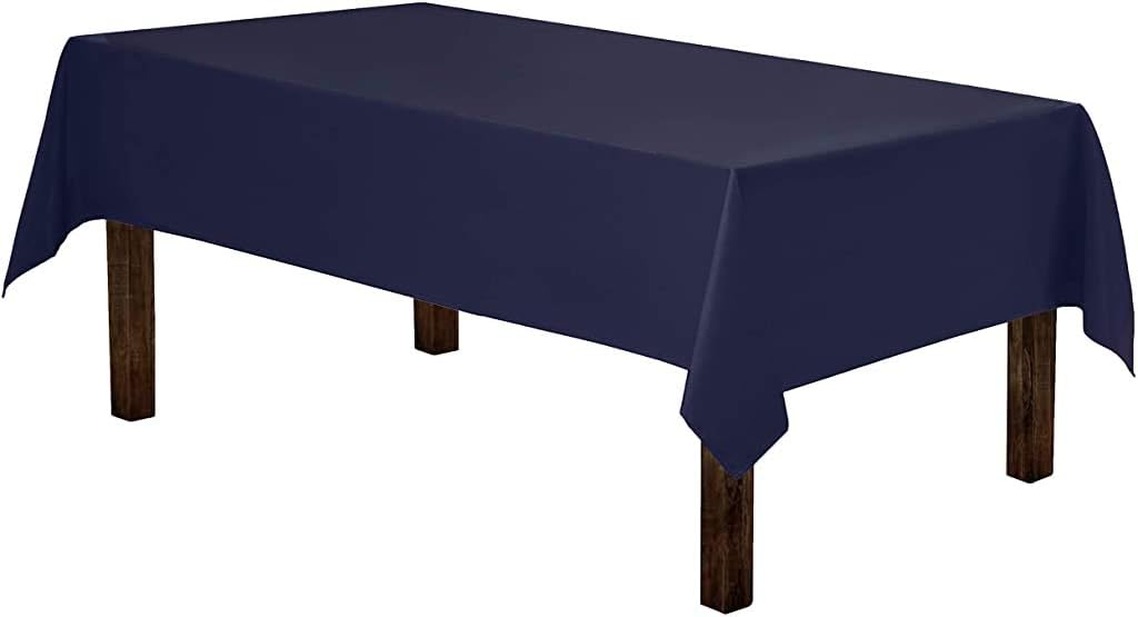 Gee Di Moda Rectangle Tablecloth - 60 x 84 Inch - Navy Blue Rectangular Table Cloth for 5 Foot Table in Washable Polyester - Great for Buffet Table, Parties, Holiday Dinner, Wedding & More: Kitchen & Dining