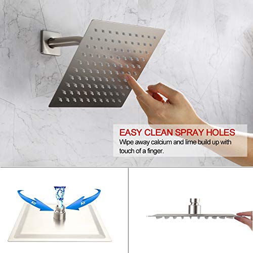 POP SANITARYWARE Shower Faucet with Tub Spout Brushed Nickel Bathroom Rain Mixer Shower System