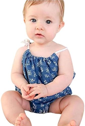 Datework Baby Floral Print Short Sleeve Romper Gallus Bodysuit (80)