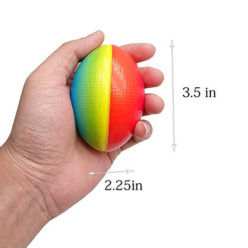 Goiio 3.5inch Football Stress Balls, Mini Foam Squeeze Sports Balls ,12 Pack,4 Color. - Thumbnail 2