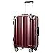 Coolife Luggage Aluminium Frame Suitcase TSA Lock 100% PC 20in 24in 28in (Wine red, L(28in))
