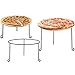 MyGift Set of 3 Pizza Stands for Table, 8, 9 10-Inch Metal Wire Pizza Pan Rack Holder, Round Black Pizza Tray Risers, Tabletop Serving Stands for Food and Platters