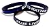 TheAwristocrat 3 Pack of Blue Lives Matter Thin Blue Line Rubber Wristband Silicone Bracelet (Black, Adult (8