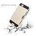 iPhone 7 Case, Moonmini Wallet Card Slot Holder Heavy Duty Shockproof Hybrid Dual Layer Slim Fit Protective Cover for iPhone 7 - Golden