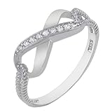 .925 Sterling Silver Cubic Zirconia Infinity Ring