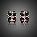 Fashion Plaza Alloy Black Enamel Flower Stud Earrings E10