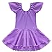 YiZYiF Girls Kids Ballet Dancewear Skating Dress Leotard Skirt Outfit Clothes Purple 5-6