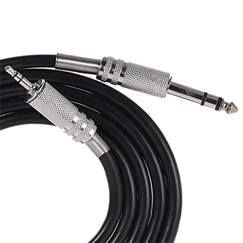 Aobiny Cables,4.9ft 3.5mm 1/8 inch Male to 6.35mm 1/4 inch Male TRS Stereo Audio Cable Ho I6D9 (Black) - Thumbnail 5