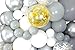 Shimmer & Confetti 16 ft Premium White and Silver Balloons Garland Arch Kit - White Metallic﻿ Silver Gold Confetti Balloons Arch for Wedding, Graduation and Bridal Shower Decorations.