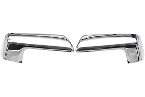 Chrome and Glossy Black ABS Mirror Cap Cover for Chevy Silverado and GMC Sierra 1500 2019-2024 Models - Replacement Side View