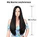 ENTRANCED STYLES Long Straight Black Wig Synthetic Wigs for Women Morticia Addams Wig Middle Part Heat Resistant Fiber 26inch