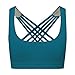 QUEENIEKE Women's Medium Support Strappy Back Energy Sport Bra Cotton Feel Size M Color Teal