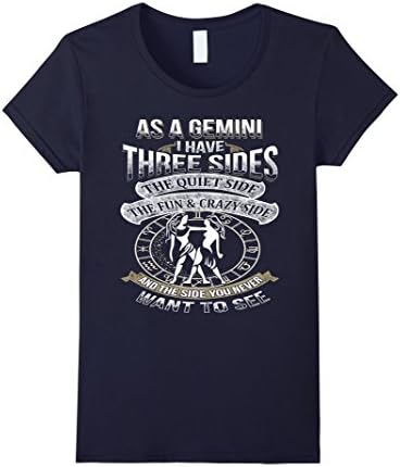 Womens As a Gemini I have Three Sides  Medium Navy