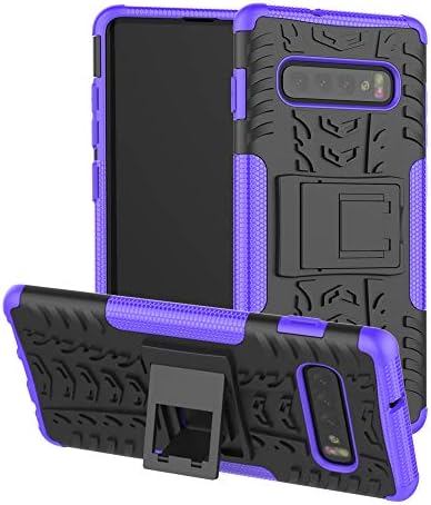 Berry Accessory Galaxy S10 Plus Case,Samsung S10 Plus Heavy Duty Protective Cover Dual Layer Hybrid Shockproof Protective Case with Kickstand Hard Phone Case Cover for Samsung Galaxy S10 Plus Purple