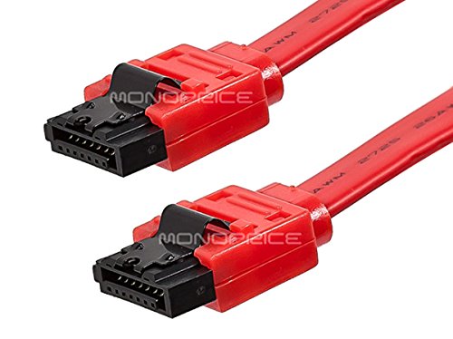 Monoprice 108784 18-Inch SATA 6Gbps Cable with Locking Latch, Red