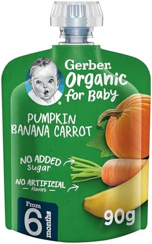 Gerber Organic Puree Pumpkin, Banana Carrot Baby Food, 90G price