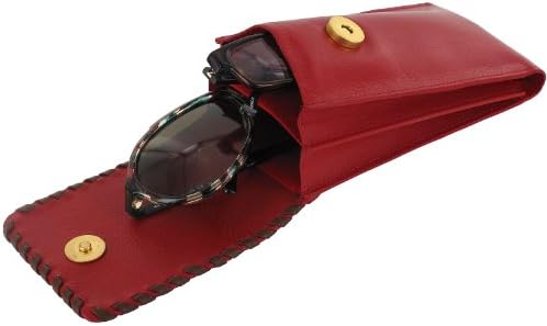 Leather Duo WS Eyeglass Cases, Red, Double