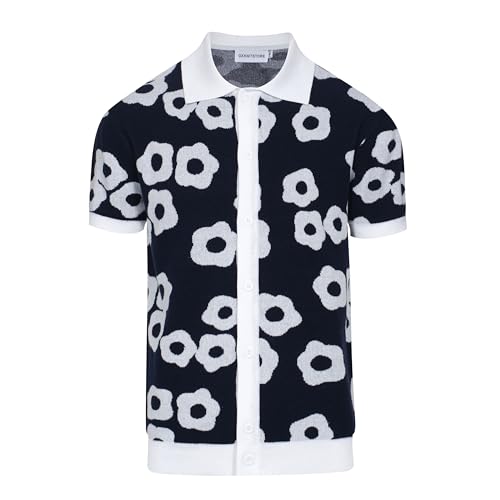 Oxknitstore OXKNIT Mens Vintage Polo Shirts Casual