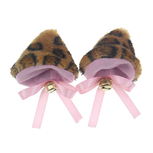 SQ Cute Cat Fox Fur Ears Bell Bowknot Hair Clip Orecchiette Costume Cosplay Party