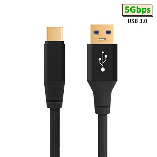 USB C Cable 5Gbps Flash-Speed USB C to USB 3.0 Cable, MRCOOL Quick Charge & Sync Cable for Nintendo Switch, MacBook, Chromebook Pixel, Nexus 5X 6P - Nylon Braid, 3.3ft, Black