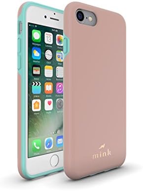 iPhone 7, iPhone 8 Protective Phone Case from Mink - Madison Series - Soft-Touch Coating. Detachable Hard Rubber Inner Liner - Slim, Sturdy, Lightweight and Beautiful - Warm Taupe and Tiffany Blue