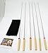Marshmallow Roasting Sticks 6 Pcs with Guide Book and Zippered Carry Case - Wood Handles Telescoping Stainless Steel Campfire Smores Skewers Corn Hot Dog Barbecue Fire Pit Forks by Perfect Life Ideas