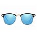 AEVOGUE Polarized Sunglasses Semi-Rimless Frame Brand Designer Classic AE0369 (Black&red&blue, 48)