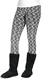 Women's Fleece Lined Leggings with Seamless Front & Rear Panels and Zig-Zag Pattern