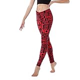 Alexandra Collection Youth Athletic Love Dance Leggings Black/Red Medium