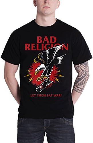 Bad Religion T Shirt Bomber Eagle Let Them Eat War Logo Official Mens Black