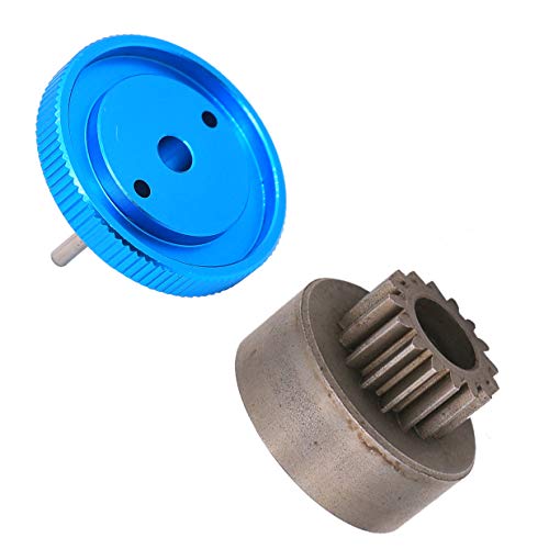 ZYCST 16T Flywheel Clutch Bell & Ball Bearings Set for HSP 94188 1/10 RC 1:10 Car Upgrade Parts Aluminum Alloy 16 Teeth Flywheel Assembly Kit Set (Color: Blue)