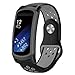 Aolvo Silicone Watch Bands Replacement Accessories Strap fit Samsung Gear Fit2 Pro SM-R365/ Gear Fit2 SM-R360 Black-Gray