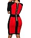 Womens Sexy V Neck Long Sleeve Slim Fit Midi Dress L Red