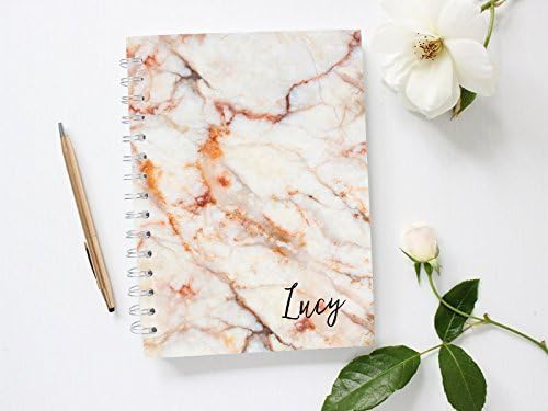 Custom Notebook, Marble Notebook, Personalized Notebook, Lined Notebook Journal