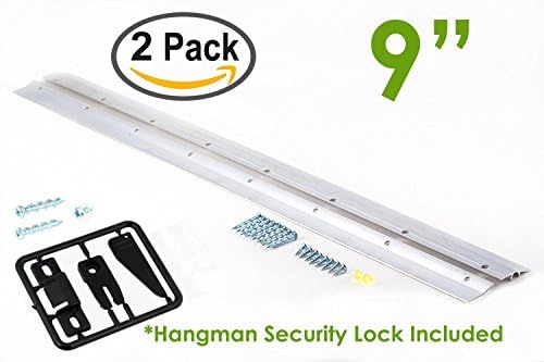 Hangman 9" Heavy-Duty Mirror and Picture Hanger with Security Lock Includes Walldog Anchorless Screws - Aluminum (HM-9D-SL) | Pack of 2 Hangers