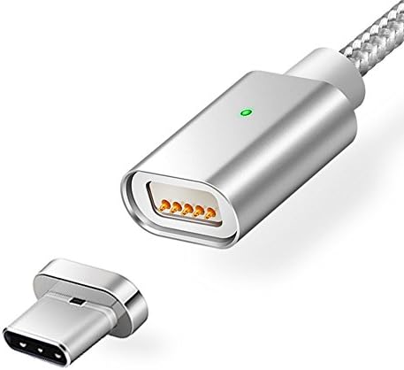 Elough USB Type C Metal Magnetic Data Cable, Charging &amp; Data Transmission USB Cable for Huawei P9 Honor 8 Oneplus 3t (Silver)