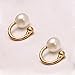 Faux Pearl U Studs Ear Crawler Earrings Cuffs Climber Ear Wrap Pin Vine Non-pierced Charm Clip On Jewelry Small Pearl Golden Tone