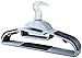 Popular Design Products 10 pc Premium Quality Easy-On Clothes Hangers - Grey with Dark Blue Non-Slip Pads - Space Saving Thin Profile - for Shirts, Pants, Blouses, Scarves - Strong Enough for Coats