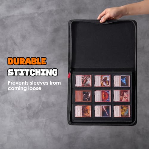 ProCase 2 Pack 360 Pockets Trading Card Binder, Collection Binder for Sports Cards with Clear Window, 3.88"x2.72" Card Holder for TCG, MTG, YuGiOh with Slip-in Labels -2Black