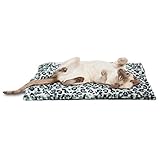 Furhaven Pet Dog Bed Heating Pad | ThermaNAP Quilted Faux Fur Insulated Thermal Self-Warming Pet Bed Pad for Dogs & Cats, Snow Leopard, Small