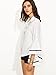 SheIn Women's Lapel Long Bell Sleeve Shirt Blouse - White One Size