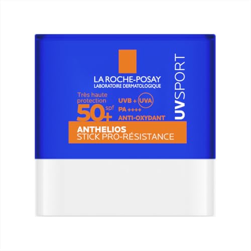 La Roche Posay Anthelios UVSPORT pro-Resistance Stick SPF50+, con Mexoryl400 y vitamina E, todos los tipos y tonos de piel, 10ml