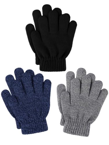Glooarm 3 Pairs Kids Gloves Winter Thick Magic Knit Stretchy Warm at Amazon