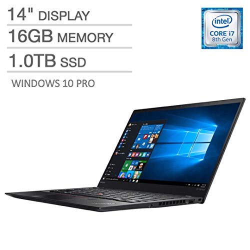 2019 Ultralight Lenovo ThinkPad X1 Carbon Business Laptop Ultrabook, Intel Core i7-8565U, 16GB RAM, Upgraded to 1TB SSD, 14 Inch Full HD Display, Backlit Keyboard, Windows 10 Pro (Best Business Laptop 2019 Windows 7)