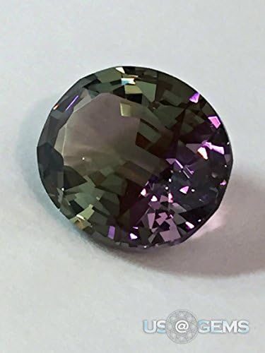 Color change Purple-Grey #M2708. Oval 10x8mm. 2,75 Ct. Monosital created loose gemstone. US@GEMS