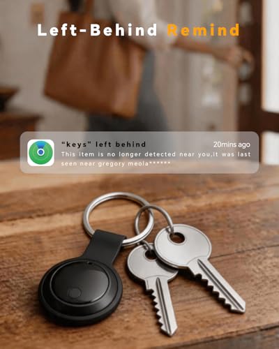 Smart Air Tracker Tags 4 Pack, Smart Wireless Tracker Compatible with Apple Find My (iOS Only), IP67 Waterproof Item Finder with Replaceable Battery for Keys, Luggage, Bags, Suitcases
