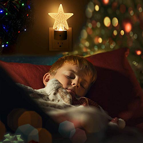 Star Plug-in LED Night Light – Dusk to Dawn Sensor & Manual Switch, Adjustable Brightness, Décor, Gift, Cute Nightlight for Bathroom, Kids, Nursery