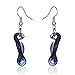 Murano-style Glass Blue Twisted Leaf Earrings