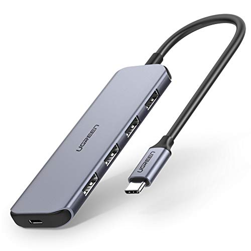 UGREEN USB C Hub Dock USB Type C to USB 3.0 Hub Adapter with 60W USB C PD Charging Compatible for MacBook Pro 2019 2018, Samsung Galaxy S10 S9 S8 Matebook X Pro Dell XPS 15 13