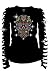 Bling Sugar Skull Rhinestone T-Shirt,Heart Neon Stud Ripped Cut Out Long